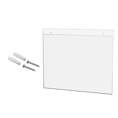 Marketing Holders 25 Pack Wall Mount Sign Holder for 11" x 8.5" Pricing Details and Promotional Offers in Retail Stores and Gift Shops Clear Acrylic with 2 Pre Drilled Holes and Hanging Hardware - size: 11" w x 8.5" h
