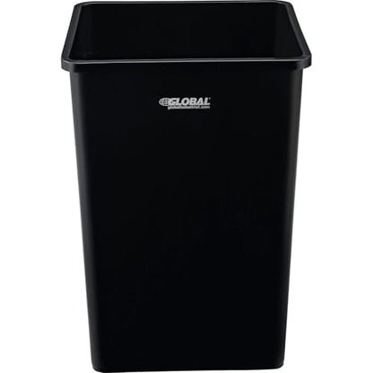 Global Industrial Square Plastic Garbage Can, 35 Gallon Capacity, Black - color: Black