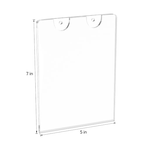 NIUBEE 5x7 Acrylic Wall Sign Holder Vertical Wall Mount 6 Pack - size: Vertical 6 Pack 5" x 7"