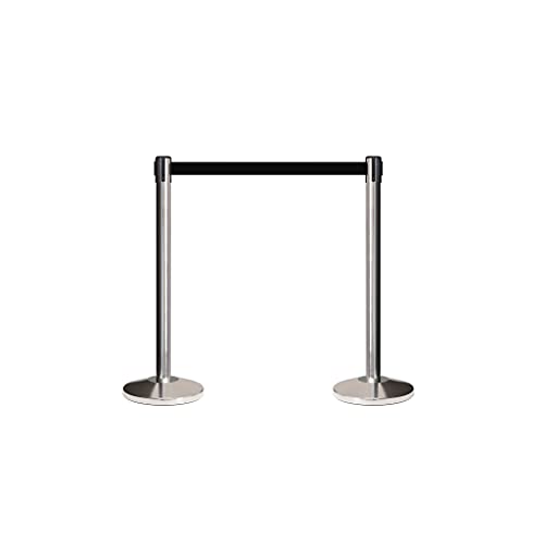 CCW Retractable Belt Barriers, 2 Pack, 7.5 Ft Black/Yellow Diagonal RBB-100 - color: Black and Yellow Diagonal, size: 7.5 Foot