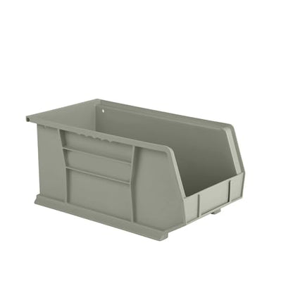 15" x 8" x 7" (12 Pack) Plastic Stackable Storage Bin, Gray/Brown - color: Gray/Brown, size: 12 Pack