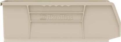 Akro-Mils 30234 AkroBins Plastic Storage Bins, 15"x5"x5", Stone, 12-Pack - color: Stone