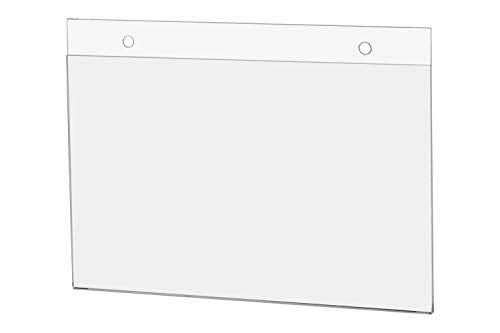 6 Pack Wall Mount Sign Holder for 8.5" x 5.5" Advertisements or Announcements in Bars Coffee Shops and Restaurants Clear Acrylic with 2 Pre Drilled Holes and Hanging Hardware by Marketing Holders - size: 8.5"W x 5.5"H