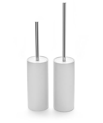 Matt White Ceramic Toilet Brush and Holder Set - color: Matt White, size: Set/2