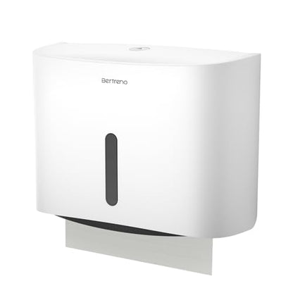 Commercial Paper Towel Dispenser Wall Mount Paper Towel Holder Large Capacity C Fold Hand Towel Dispenser Bathroom Tissue Dispenser (White) - color: White-1