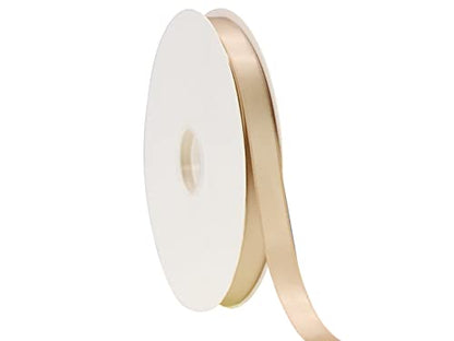 5/8" Khaki Double Face Satin Ribbon 100yd for Gifts & Crafts - color: #835 Khaki, size: 5/8 inch