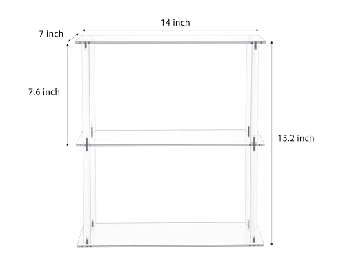 Jusalpha Rectangular 3 Tier Clear Acrylic Tabletop Display Stand，Bathroom Vanity Cosmetic Makeup Organization Shelves, Home Decor Display Stand (3 Tier, Rectangular) - size: 3 Tier, Rectangular