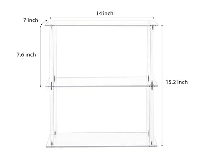 Jusalpha Rectangular 3 Tier Clear Acrylic Tabletop Display Stand，Bathroom Vanity Cosmetic Makeup Organization Shelves, Home Decor Display Stand (3 Tier, Rectangular) - size: 3 Tier, Rectangular