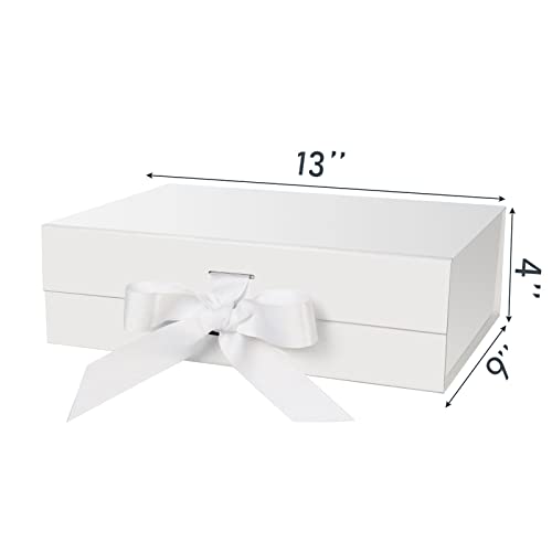 DaiJoob Large White Gift Box with Lid for Presents 13x9x4 Inches - color: White-13x9x4 Inch-1pcs