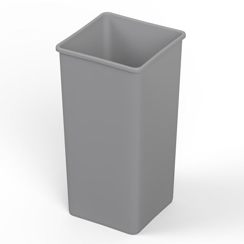 50 Gallon Gray Square Commercial Trash Garbage Can | Outdoor Office Restaurant School Kitchen - color: Gray, size: 50 Gallon, style: Trash Can