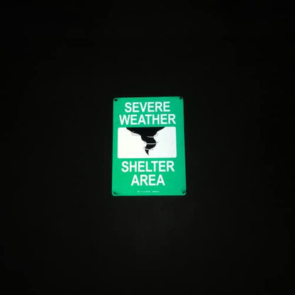 TRADESAFE Severe Weather Shelter Area Sign - Storm Shelter Sign, Quick Install, Light Reflective, UV-Resistant, Waterproof, 10” X 14” Aluminum Safety Signs for Business - style: Severe Weather Shelter Area