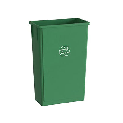 23 Gallon Green Recycle Slim Jim Trash Can - color: Green Recycle, size: Without Wheels, style: No Lid
