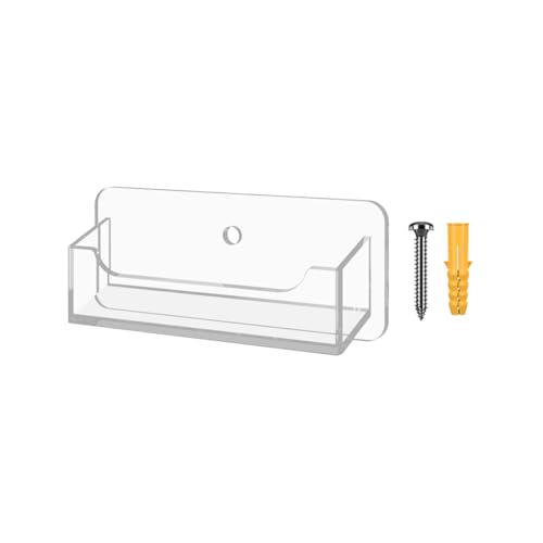 Marketing Holders 2 Pack Hanging Business Card Holder with Hardware Holds 3.5" x 2" Horizontal Cards Clear Acrylic Plastic Space Saver Appointment Hair Salons Credit Membership Discount - color: Clear Wall Mount