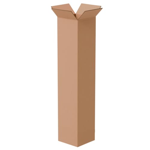 The Boxery 4"x4"x20" Corrugated Cardboard Boxes 50-Pack - size: 4 x 4 x 20"
