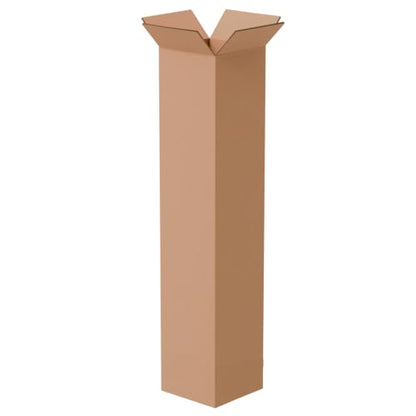 The Boxery 4"x4"x20" Corrugated Cardboard Boxes 50-Pack - size: 4 x 4 x 20"
