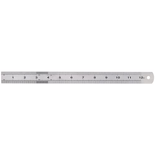 Draper 22671 Expert Stainless Steel Rule, Blue, 300 mm - size: 1 Count (Pack of 1), style: 300mm/12"