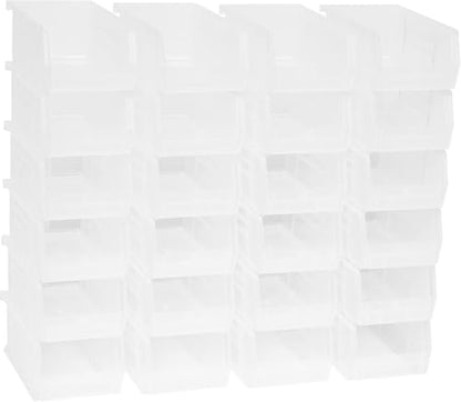 Akro-Mils 30220 AkroBins Plastic Storage Bins, 7"x4"x3", Clear, 24-Pack - color: Clear