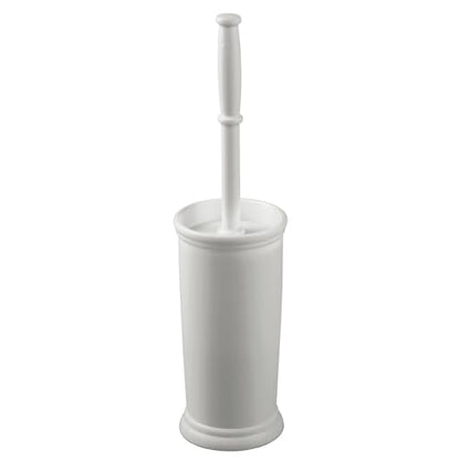 mDesign Toilet Bowl Brush and Holder - Covered Bathroom Toilet Brush - Standing Toilet Bowl Scrubber in Modern Holder - Space Saving, Deep Cleaning Brush for Toilet - Hyde Collection - Light Gray - color: Light Gray, size: Pack of 1