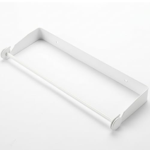 PHUNAYA Under Cabinet Paper Towel Holder Wall Mount for Home Kitchen,Stainless Steel for Large Rolls-White - color: White