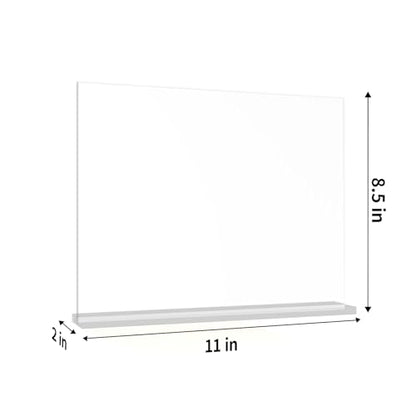 6 Pack 11x8.5 Clear Acrylic Sign Holder Stand, Horizontal Double-Sided Display, Stand By Straight or Tilted, Desktop Picture Frame, Menu Holder, Certificate Frame - size: 6 pack 11*8.5"
