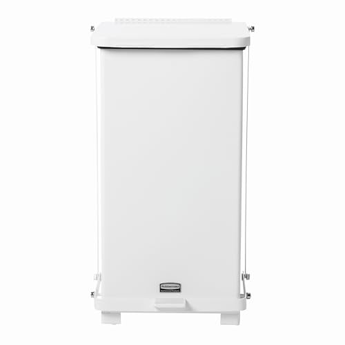 Rubbermaid Commercial Products Defenders Step-On Trash Can with Plastic Liner 6.5-Gallon White Good with Infectious Waste in Doctors Office/Hospital/Medical/Healthcare Facilities - color: White, size: 6.5G