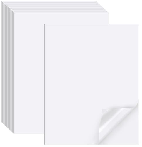 Printable Sticker Paper for Inkjet Printer, 150 Sheets 8.5" x11'' Matte Sticker Printer Paper Full Sheet Labels for Laser/Inkjet Printers, Letter Size - size: 8.5''x11''(1-up), style: 150 Sheets