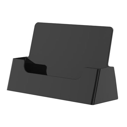 Marketing Holders 2 Pack Business Card Holder Desk Holds 3.5" x 2" Appointment Cards Hair Salons Black Acrylic Countertop Gft Card Display Stand Plastic Single Pocket Tray - color: Black