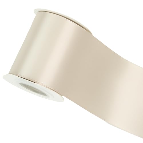Champagne Double-Faced Satin Ribbon, 3 Inch x 10 Yards - color: Champagne