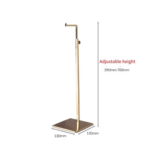 Single Hook Adjustable Purse Display Stand Metal Adjustable Handbag Bag Display Rack Holder (GOLD) - color: GOLD