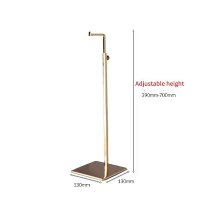 Single Hook Adjustable Purse Display Stand Metal Adjustable Handbag Bag Display Rack Holder (GOLD) - color: GOLD