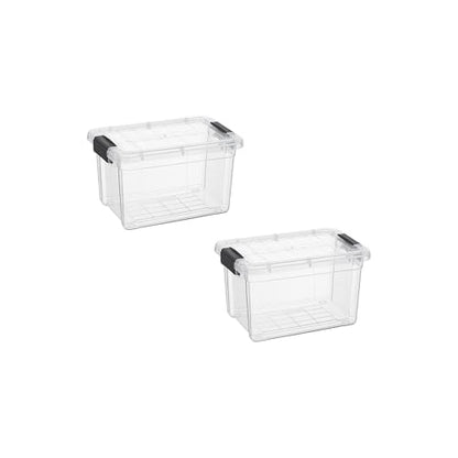 Superio 1.4 Quart Mini Clear Plastic Storage Container with Lid, Stackable Small Organizer Box for Crayons, Art Supplies, Beads, Sewing, Stationery & Food Storage, 2 Pack - size: 1.4 Quart