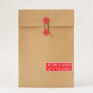 500 Pcs Return to Sender Not at This Address Stickers,3X1 Inches Adhesive Label Stickers for Small Business Envelop Box Cartons Shipping Sticker,Roll