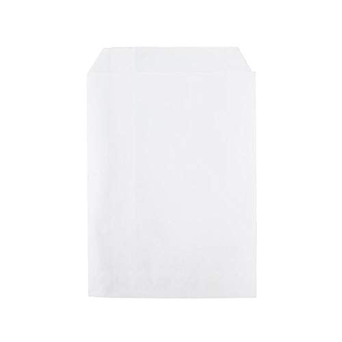 ClearBags Kraft Paper Merchandise Bag, 5” x 7 1/2”, White, 100 Pack, Retail Shopping Bags, To Go Packaging for Small Business, Baggies for Wrapped Food, Jewelry & Other Items, Sealable, MB1WA