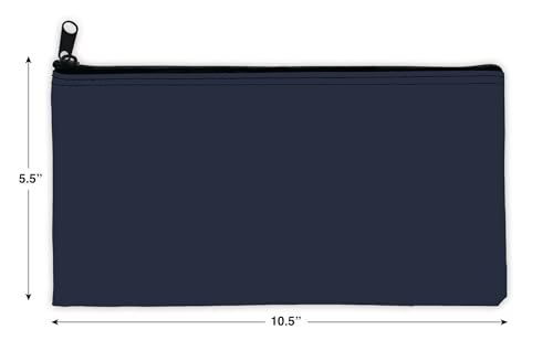 Carousel Checks Inc. Zipper Bank Deposit Bag, 5.5 by 10.5 Inches, Navy Blue, Pack of 5 - size: 5