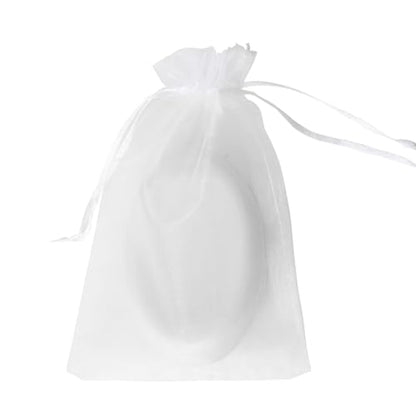 50PCS Organza Bags, 4x6 inches (10x15cm) Small Mesh Bags Drawstring, White Jewelry Gift Pouches for Easter, Wedding, Party, Festival, Bathroom Soaps - color: White-50PCS