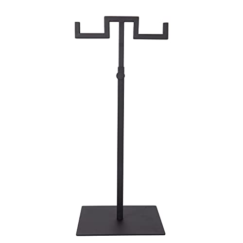 Polmart Countertop Adjustable Display Stand Stand for Purses/Handbags, Wreaths, Wigs, Hats and Crafts (Double-Arm, Black) - color: Black