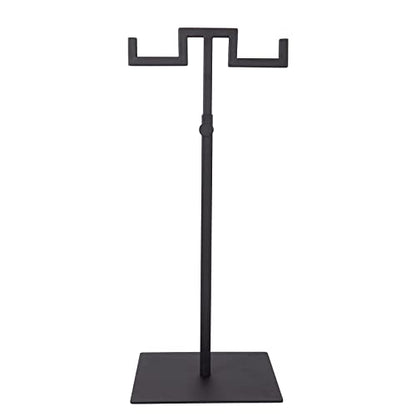Polmart Countertop Adjustable Display Stand Stand for Purses/Handbags, Wreaths, Wigs, Hats and Crafts (Double-Arm, Black) - color: Black