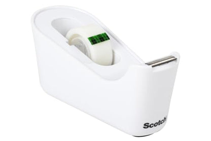 Scotch Tape Dispenser,White,Great for School or Office and Includes 1 Roll of Scotch Magic Tape 3/4 in x 350 in,ABS Material,(Pack of 4) - size: (Pack of 4)