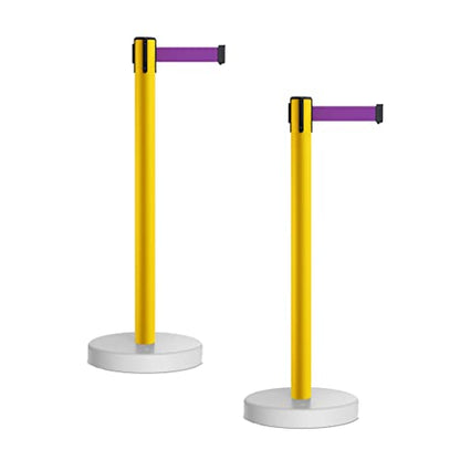 Montour Line MSW630 Retractable Belt Barrier Stanchions, Set of 2 - color: Purple, size: 7.5 ft