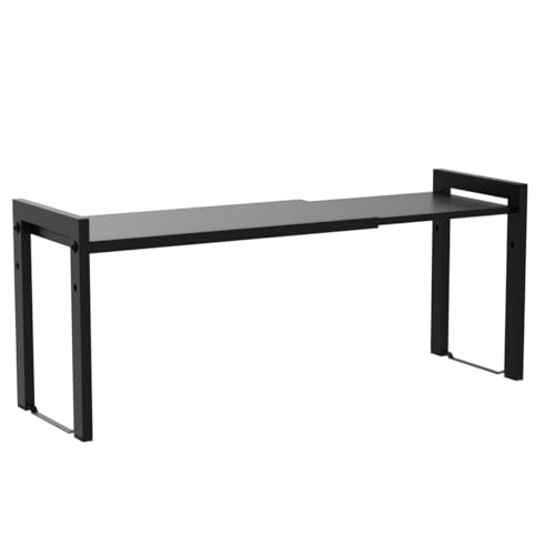 Expandable Cabinet Shelf 7.9"D Adjustable Countertop Riser Metal Rack Black - color: Black, size: 7.9"D (normal) - 1 Pack