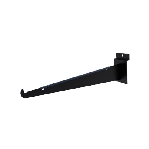 24PCS 10" Slatwall Shelves Bracket Black with Lips Slat Accessory - color: Black, size: 10 Inch