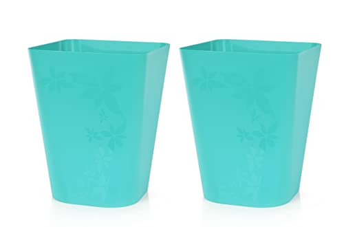 Mintra Home Trash Bins (Teal, 12 Liter (3 Gallon) - 2 Pack) - color: Teal, size: 3 gallons - 2 pack