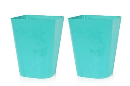 Mintra Home Trash Bins (Teal, 12 Liter (3 Gallon) - 2 Pack) - color: Teal, size: 3 gallons - 2 pack