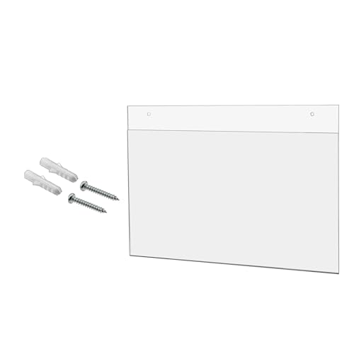 Marketing Holders Wall 14" x 8.5" Sign Holder with 2 Predrilled Holes Hanging Hardware Included for Price Sheets and Notices in Malls and Shopping Centers Clear Acrylic - size: 14" w x 8.5" h