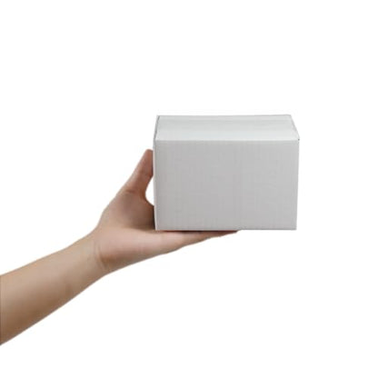 SUNLPH White Shipping Boxes 6x4x4 Inches Small Corrugated Cardboard Boxes, 25 Pack - size: 6 x 4 x 4