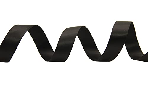 3/4" Black Double Face Satin Ribbon 100yd for Gifts - color: Black, size: 7/8 inch