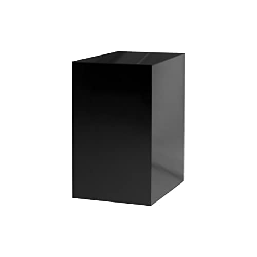 12" x 12" x 24" Acrylic Cube / Display 5 Sided Box Black - color: Glossy Black, size: 12"w x 12"d x 24"h