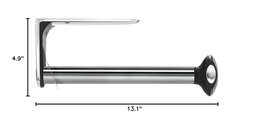 simplehuman Wall Mount Paper Towel Holder, Under-Cabinet or Wall Mounted Rack, Horizontal or Vertical Install, One-Handed Tear with Tension Spring, Quick-Release Knob, Brushed Stainless Steel