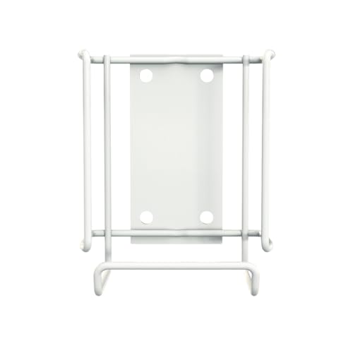 WIPESPLUS Wall Bracket Wipes Canister Holder with Screw and Tape Mounting Hardware for Supermarkets, Retail, and Business, 6.5 Inches, White - size: 1 Count (Pack of 1)