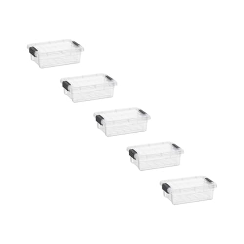 Superio 0.7 Quart Mini Clear Plastic Storage Container with Lid, Stackable Small Organizer Box for Crayons, Art Supplies, Beads, Sewing, Stationery & Food Storage, 5 Pack - size: 0.7 Quart